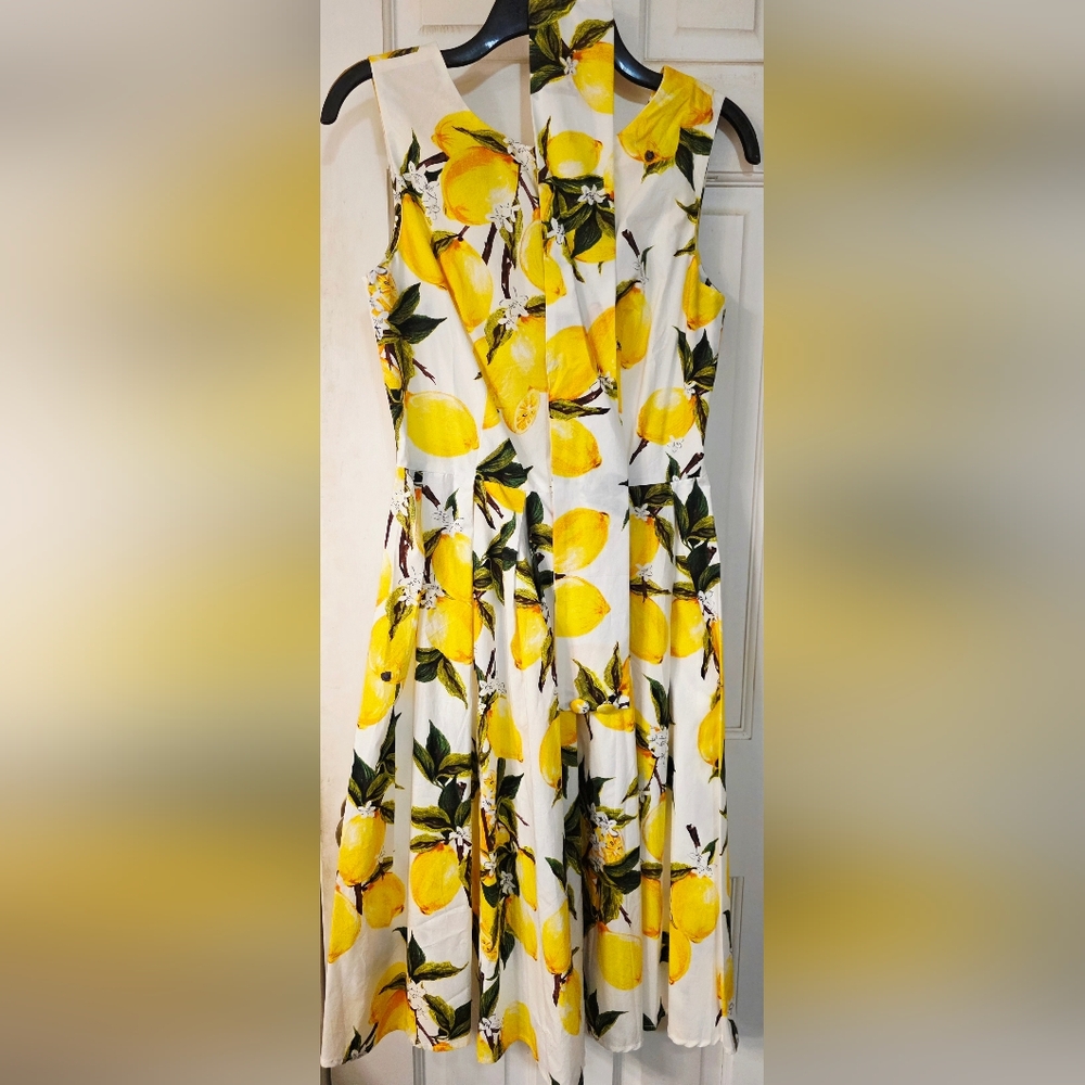 Amazon White and Yellow Lemon Print Dress